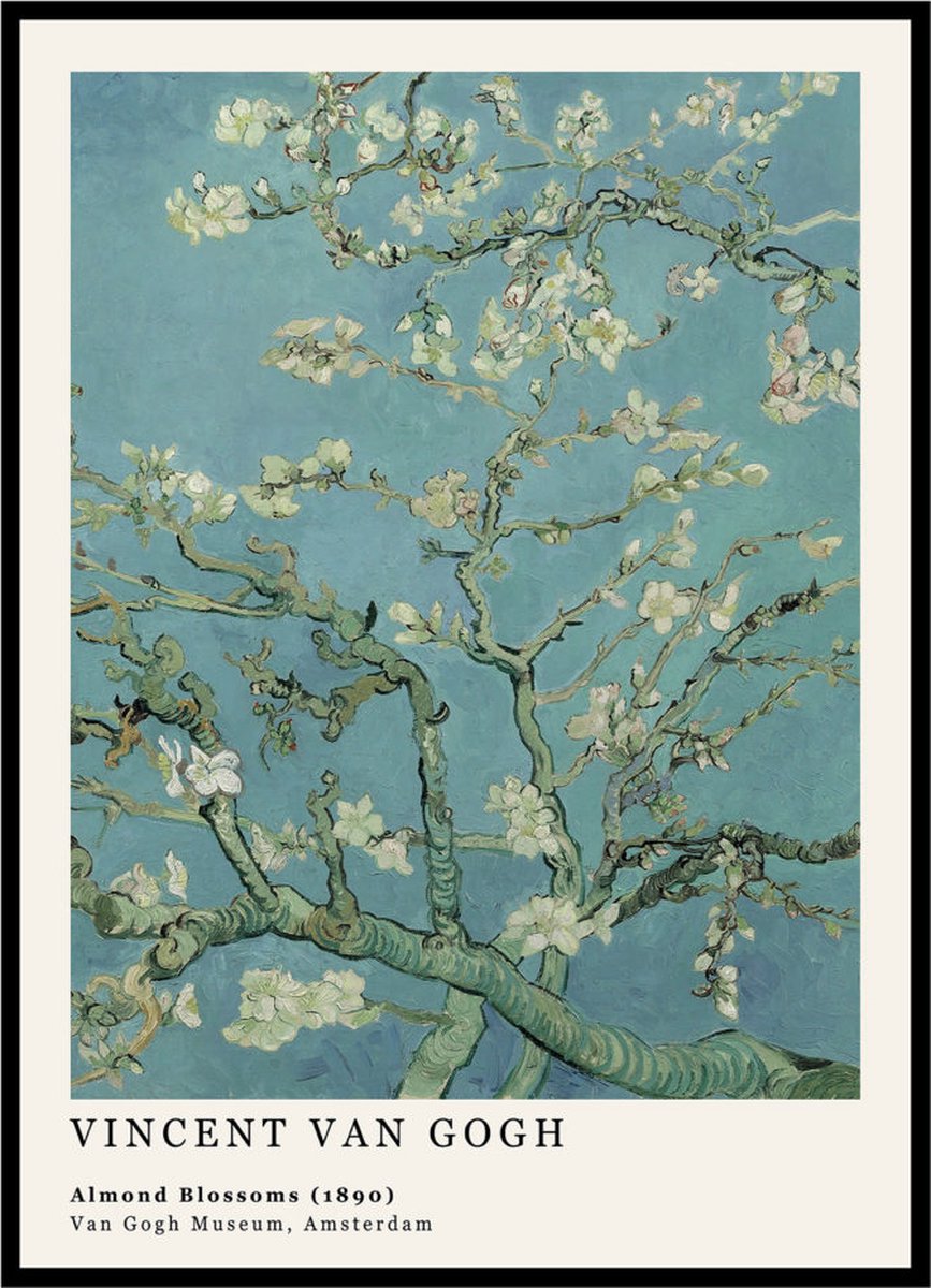 Esque Poster Amandelbloessem - Vincent van Gogh - Large 30x40 - Kunst Print - Amandeltakken Losse Poster