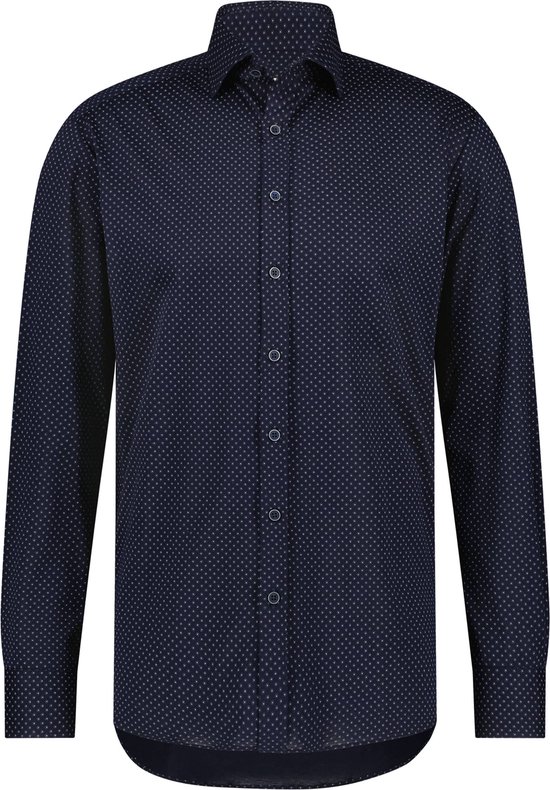 State of Art - Overhemd Stippen Donkerblauw - Heren - Regular-fit