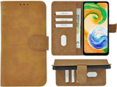 Geschikt voor Samsung Galaxy A04s Hoesje - Bookcase - Pu Leder Wallet Book Case Bruin Cover