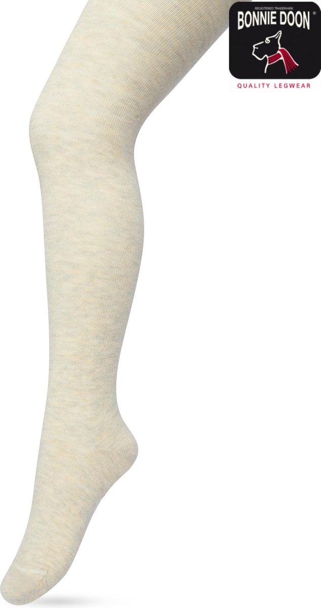 Bonnie Doon Biologisch Katoenen Maillot Meisjes Crème maat 164/170 - Kinder Maillot - OEKO-TEX gecertificeerd - Bio Cotton Tights - Duurzaam Huidvriendelijk Bio Katoen - Fijne pasvorm - Gladde Naden - Gebroken Wit - Cream Melee - BP053900.190