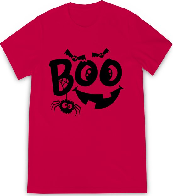 Russell - Jongens Meisjes T shirt Halloween - Rood - Maat 104