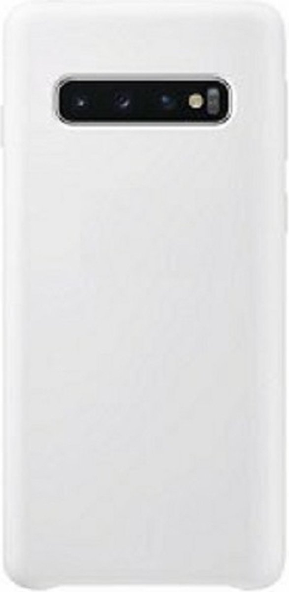 Samsung S10 Siliconen Hoesje Pastelkleur Wit
