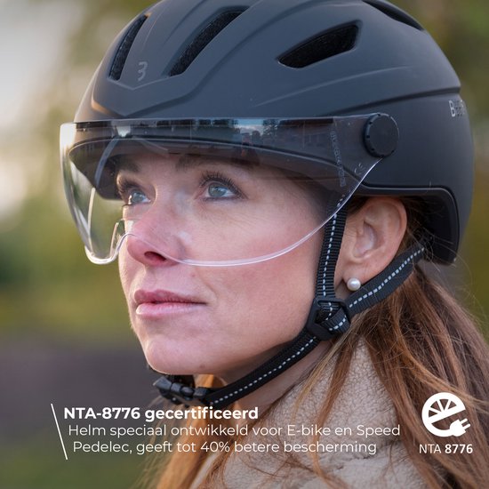 BBB Cycling Move Faceshield Transparant Fietshelm BHE-57 - Speed Pedelec, E-bike & Snorfiets - NTA 8776 - Mat Zwart - Maat L van BBB Cycling — afbeelding 3