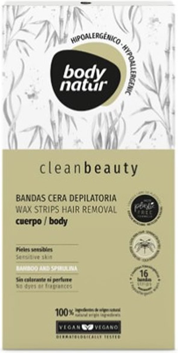 Body Natur Clean Beauty Bandas Cera Cuerpo Pieles Sensibles 16 U