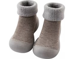 Baby-Slofje fleece soksloffen voor baby's - donkergrijs