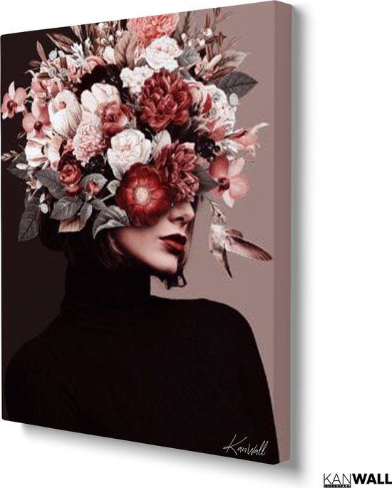 Luxe Canvas Schilderij Flower Head | 100x150 | Woonkamer | Slaapkamer | Kantoor | Muziek | Design | Art | Modern | ** 2CM DIK! **