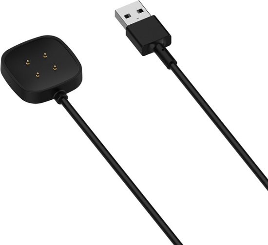 Fitbit Sense / Sense 2 USB-A oplader (zwart) - 100cm