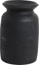 Raw Materials Neck pot uit Nepal - Zwart - 18x18x30 cm