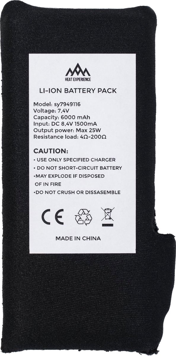 Heat Experience - Batterij voor verwamrde kleding - 6000mAh