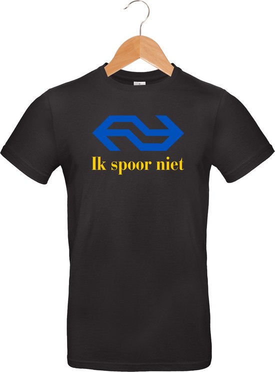 mijncadeautje - T-shirt - Ik spoor niet - Kleurendruk - cadeau verjaardag - zwart - maat M