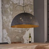 Hanglamp punch | 1 lichts | zwart / bruin | metaal | in hoogte verstelbaar tot 150 cm | Ø 70 cm | woonkamer / eetkamer tafel | modern / sfeervol design
