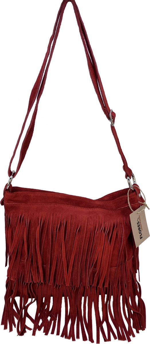 Back to the Sixties Suede Franje tas (rood)