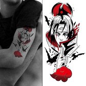 Temporary Tattoo Anime (A5 formaat) [Neptattoo - Tijdelijke tatoeage - Nep Fake Tattoos - Water overdraagbare festival sticker henna outfit tattoo - Glitter tattoo - Volwassenen Kinderen Jongen Meisje]