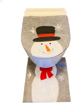 Housse de siège de toilette HEM Snowman avec tapis de toilette - housse de siège de toilette (45x39 cm) + tapis de toilette - accessoires de noël - décoration de noël pour l'intérieur