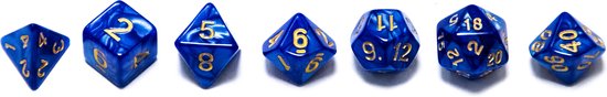 Thumbnail van een extra afbeelding van het spel Dungeons & Dragons dobbelstenen set - Blauw - 7 stuks