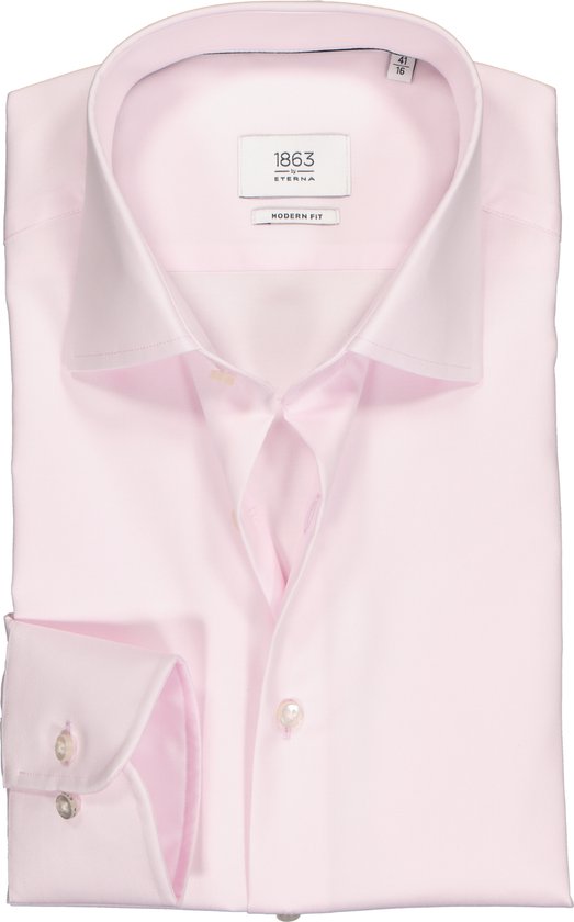 ETERNA 1863 modern fit premium overhemd - 2-ply twill heren overhemd - roze - Strijkvrij - Boordmaat: 38