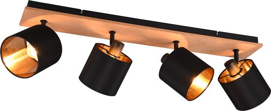 LED Plafondspot - Plafondverlichting - Torna Torry - E14 Fitting - 4-lichts - Rechthoek - Mat Bruin - Aluminium