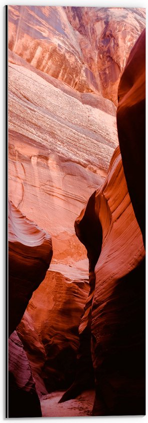 WallClassics - Dibond - Antelope Canyon Ravijn - 20x60 cm Foto op Aluminium (Met Ophangsysteem)