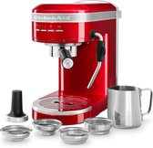 Bol.com KitchenAid Espressomachine Artisan - koffiemachine met slimme sensortechnologie stoompijpje en accessoires - Rood aanbieding