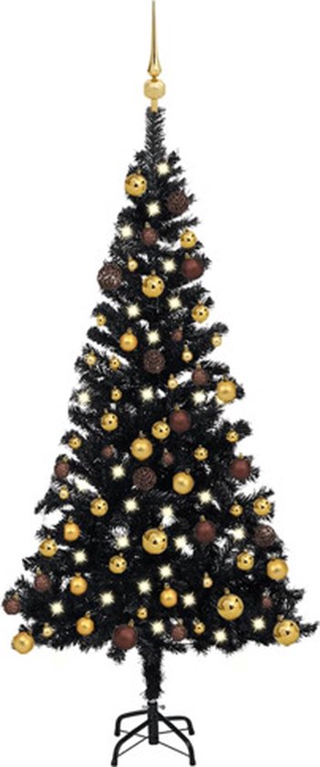 Sapin De Noël Artificiel Noir 120 Cm - PVC, 230 Pointes, Support Inclus