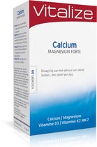 Vitalize Calcium Magnesium Forte 60 tabletten - Voor het behoud van sterke botten - Complete formule met o.a. calcium, magnesium (magnesium oxide monohydraat), vitamine K en vitamine D