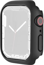 By Qubix Apple Watch 45mm Hard case (open front) - Zwart - Geschikt voor Apple Watch 45mm hoesje - screenprotector - Bescherming iWatch - Bescherm