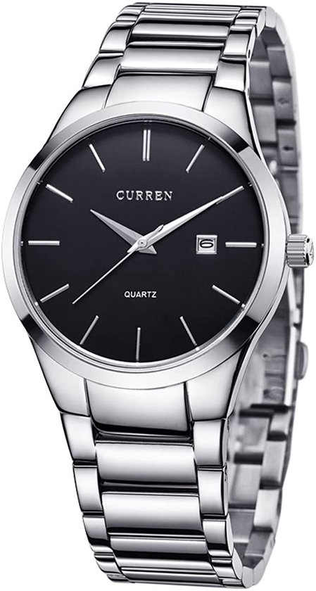 Curren Horloges voor mannen - Horloge mannen - Luxe zilver Zwart Design -  Heren... | bol.com