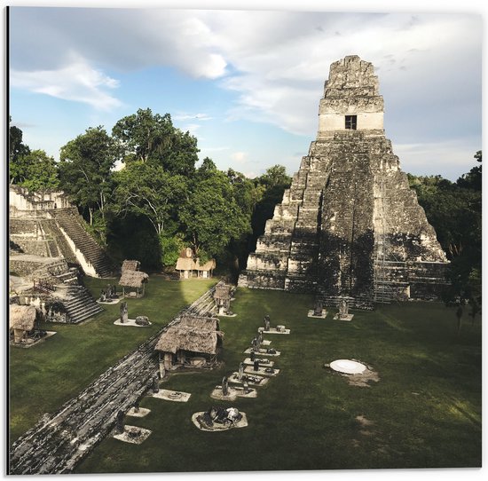 WallClassics - Dibond - Pyramide du Grand Jaguar - Guatemala - Photo 50x50 cm sur Aluminium (Avec Système d'accrochage)
