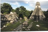 WallClassics - PVC Schuimplaat- Piramide van de Grote Jaguar - Guatemala  - 90x60 cm Foto op PVC Schuimplaat