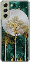 Hoesje geschikt voor Samsung Galaxy S21 FE - Noorderlicht - Landschap - Goud - Soft Case Telefoonhoesje - TPU Back Cover - Casevibes