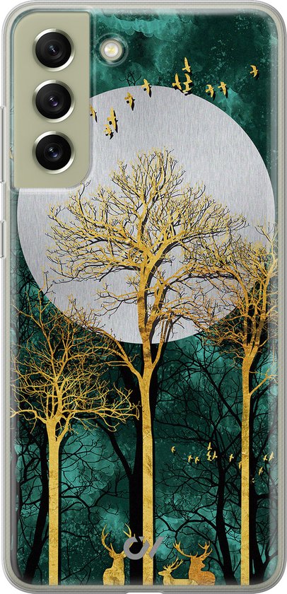 Coque Samsung S21 FE - Aurores boréales - Paysage - Or - Coque souple pour téléphone - Coque arrière en TPU - Casevibes