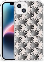 Trendy Telefoonhoesjes Apple iPhone 14 Plus Telefoonhoesje  met doorzichtige rand Salamander Grey