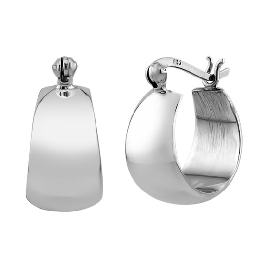 Zilveren oorbellen | Oorringen | Zilveren oorringen, gladde brede oorringen  | bol