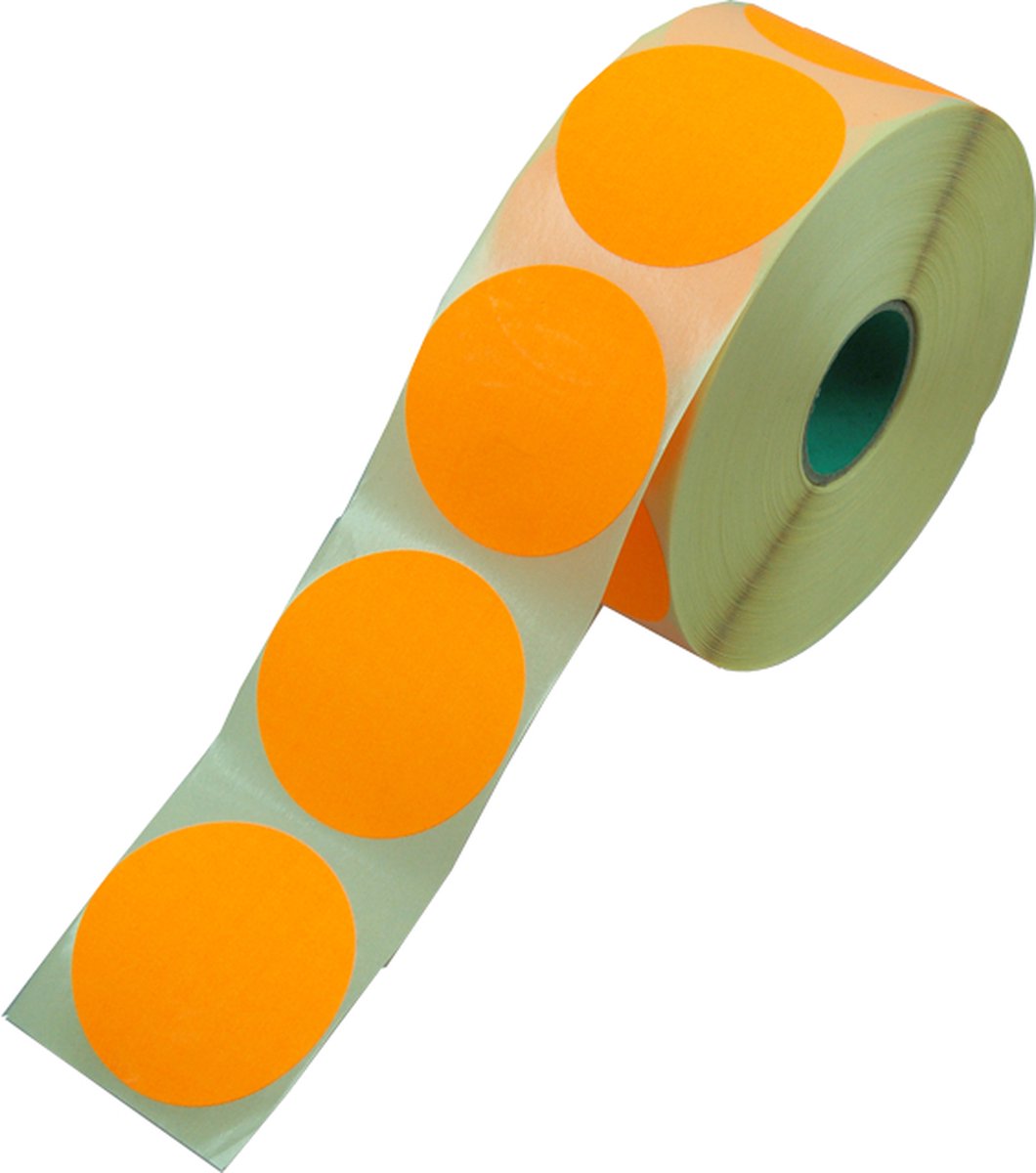 KlikA Etiket Reclame-etiket papier ∅62mm fluor Oranje rol à 1500 stuks
