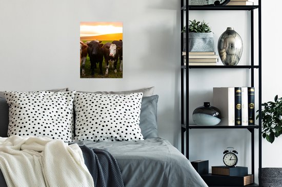 Affiche Vaches - Collines - Coucher de soleil - 30x40 cm