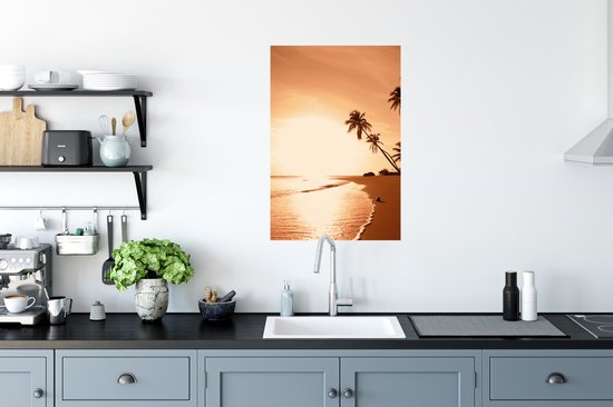 Affiche Sunset - Tropical - Palmier - Plage - Mer - 60x90 cm