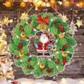 Diamond paining - kerstkrans  - Wall hanging Merry Christmas & kleine schatige sleutelhanger