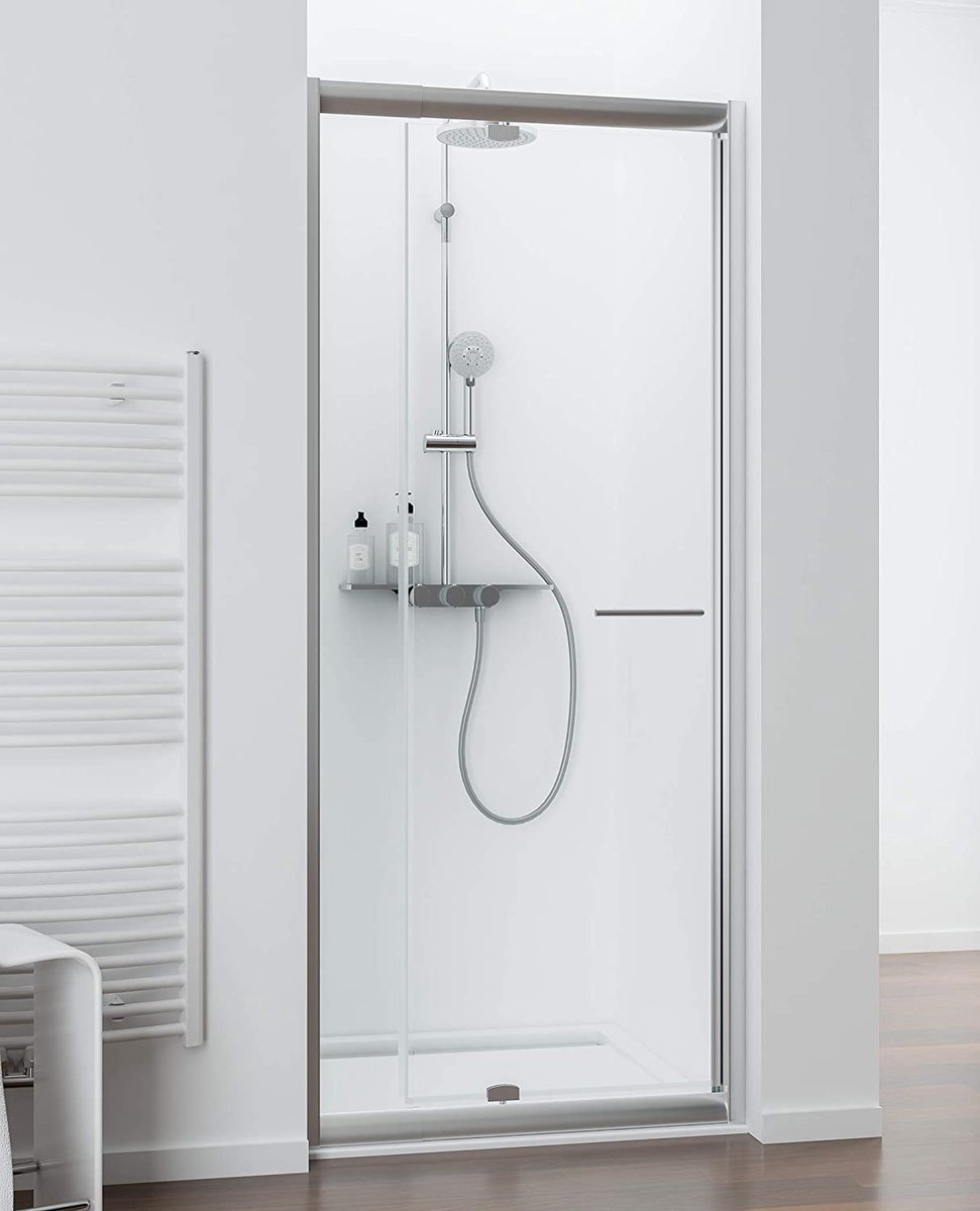 Schulte douchedeur - 89-101 x185 - groot verstelbereik - draaideur - uitschuifbaar - - chroom - helder veiligheidsglas