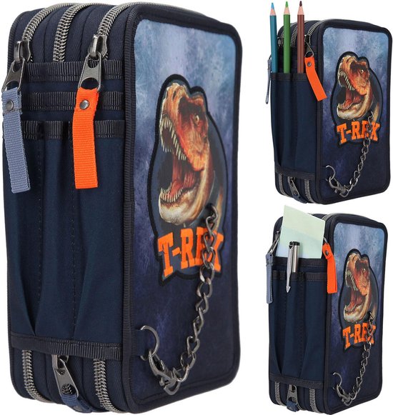 Dino World 3-vaks etui met led