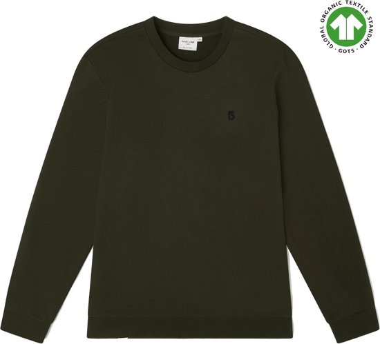 FIVE LINE LABEL - Basic Trui Groen - Dames - Biologisch Katoen - Oversized Fit - Maat L/XL