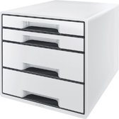 Leitz WOW Cube Ladenblok Met 4 Laden - Opberger met Vakken - Voor Kantoor En Thuiswerken - Ideaal Voor Thuiskantoor - Wit/Grijs