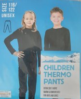 Thermobroek zwart maat 116/122 - thermo broek voor kinderen unisex - warm zacht en comfortabel