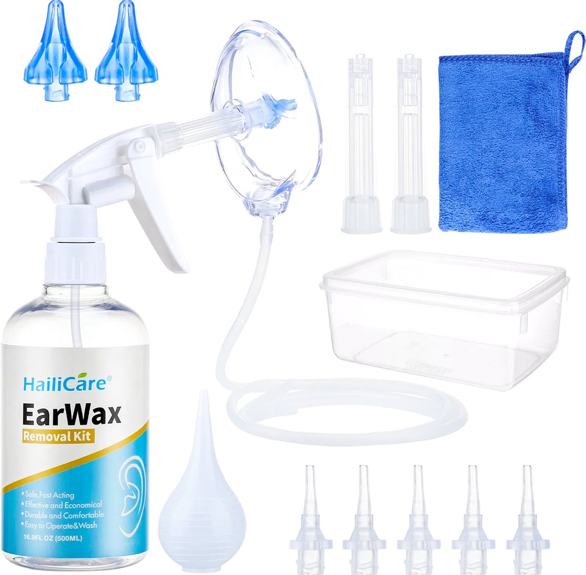 Nettoyeur d'oreilles - Blauw et Wit- Nettoyant pour cérumen - Seringue pour  les