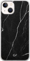 iPhone 13 hoesje siliconen - Marble Noir - Marmer - Zwart - Apple Soft Case Telefoonhoesje - TPU Back Cover - Casevibes