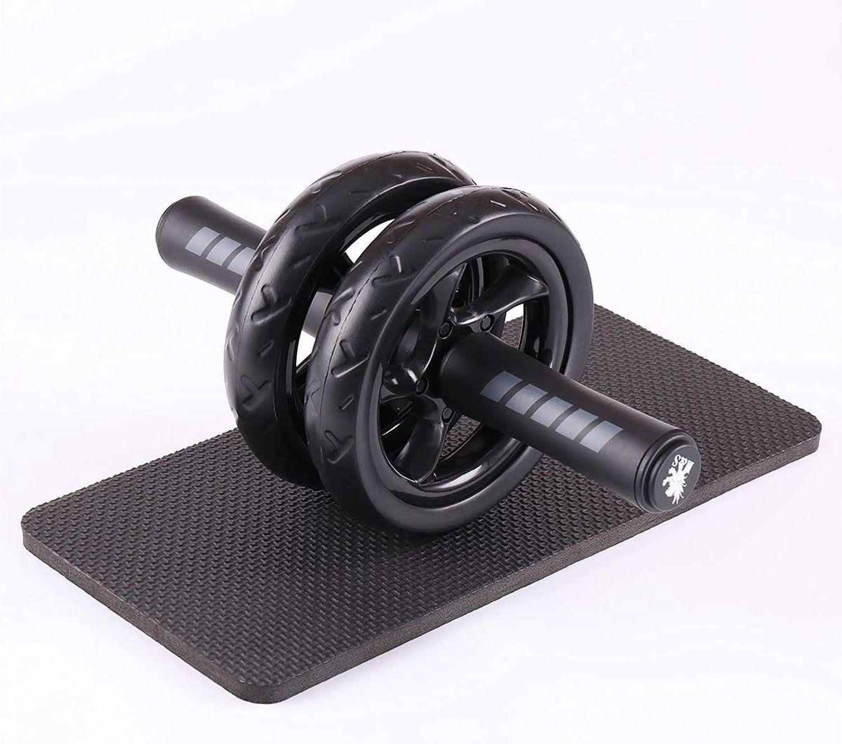 Roue Abdominale Double INOOMP - Appareil De Musculation Pour Abdominaux, Poignées Antidérapantes, En Plastique, Pour Salle Ou Maison