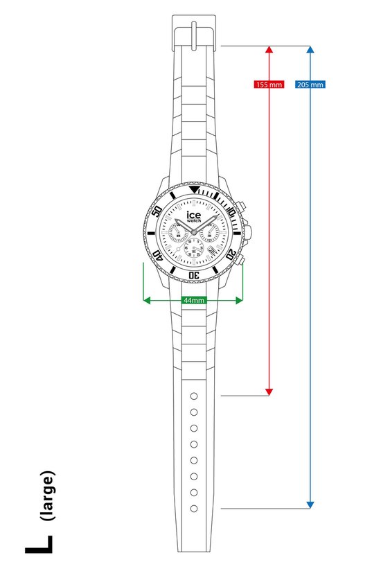 Ice-Watch - ICE chrono Black blue - Herenhorloge in zwart met siliconen band - Chrono - 020623 (Large