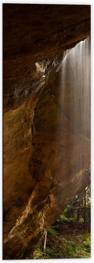 WallClassics - Dibond - Waterstralen Vallend naar Beneden - 40x120 cm Foto op Aluminium (Wanddecoratie van metaal)