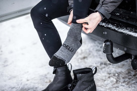 Rogelli Fietssokken Heren en Dames 2-pack - Wielrensokken Merino Wol - Zwart en Grijs - 18-22cm Hoog - Maat 44-47 van Merkloos — afbeelding 5