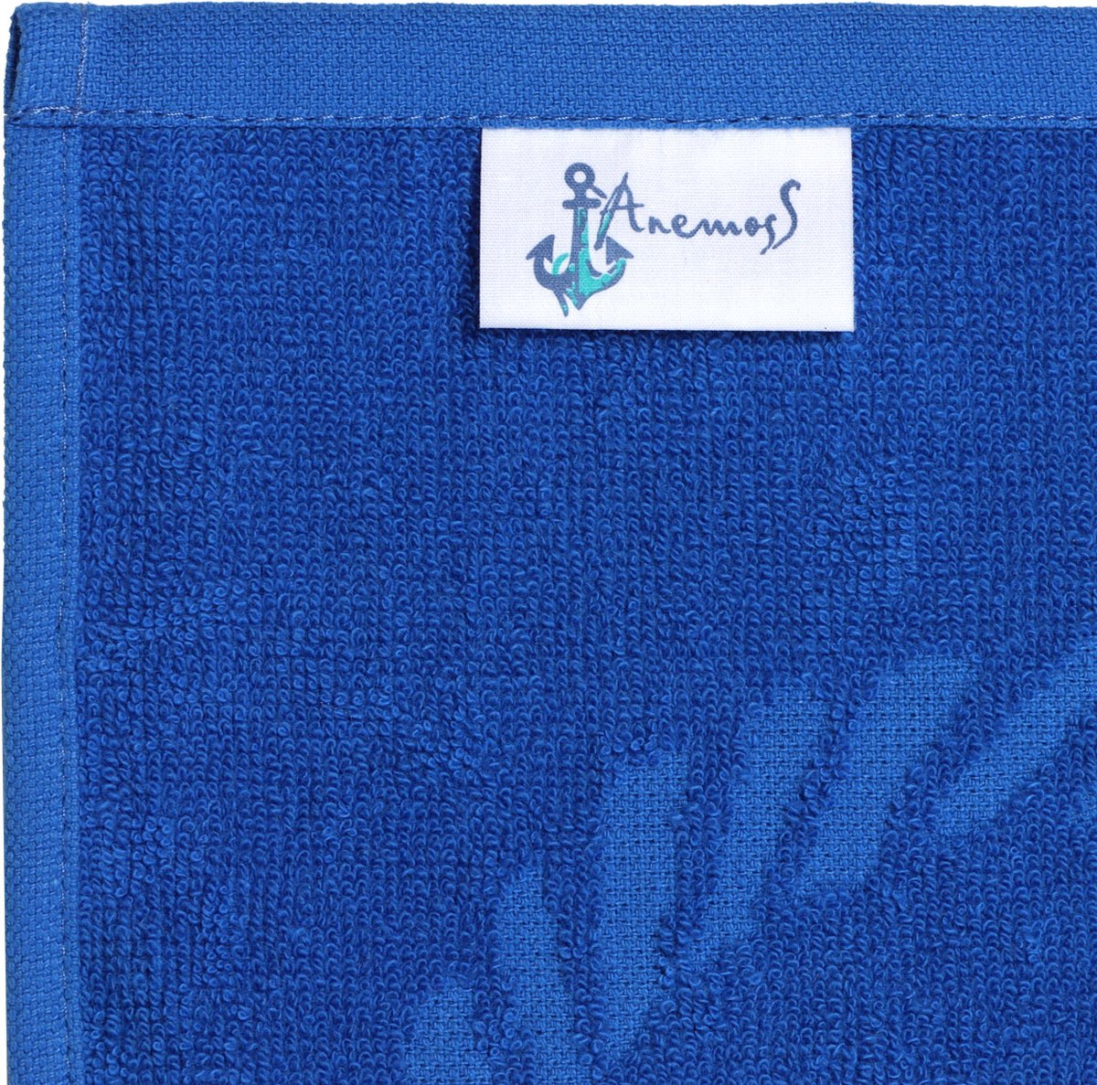 Anemoss Anker Strandhanddoek Volwassenen - Badhanddoek - 70x140 cm - Blauw