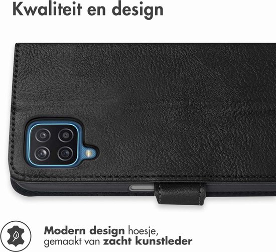 iMoshion Hoesje Geschikt voor Samsung Galaxy A12 Hoesje Met Pasjeshouder - iMoshion Luxe Bookcase - Zwart - iMoshion